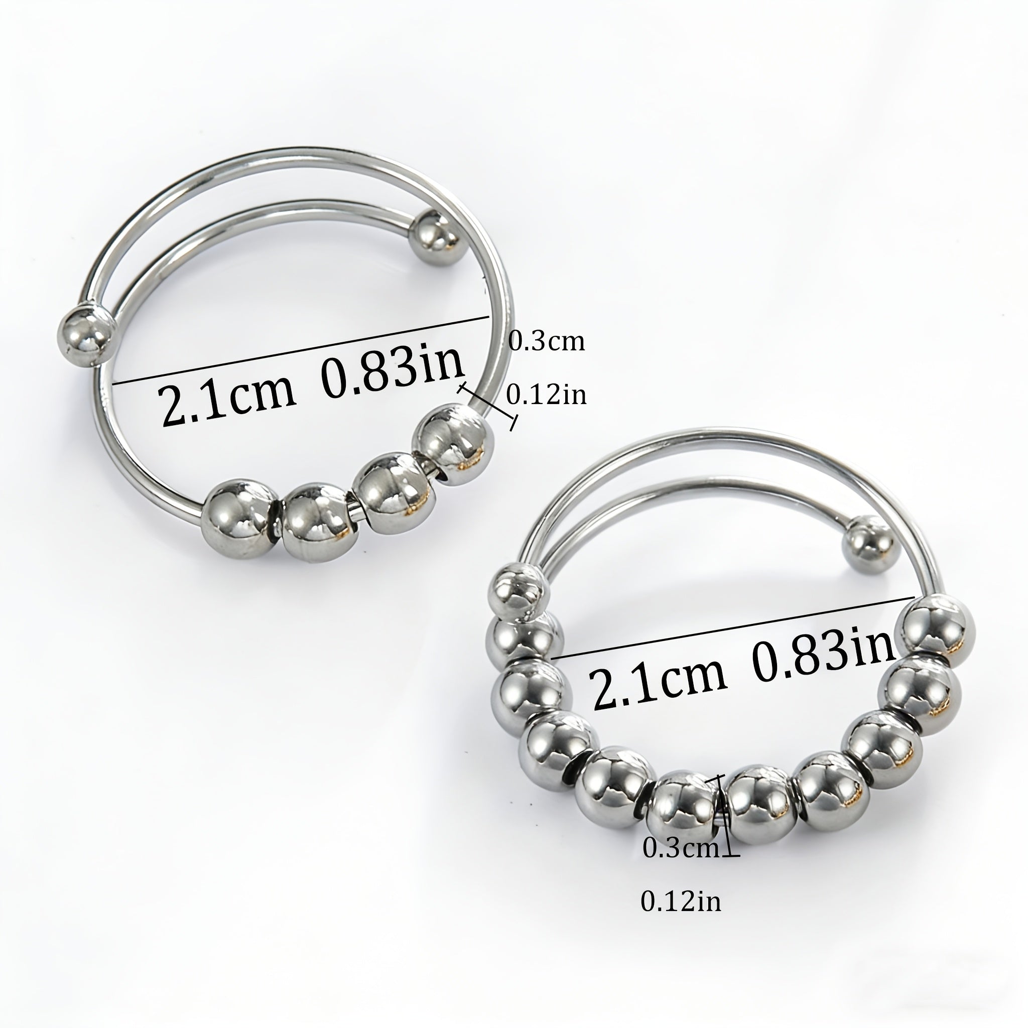 adjustable anxiety rings made stainless steel designed