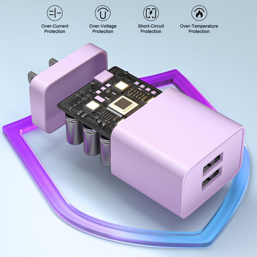 1   3 pack 4 pack 2 1a dual port usb charger block