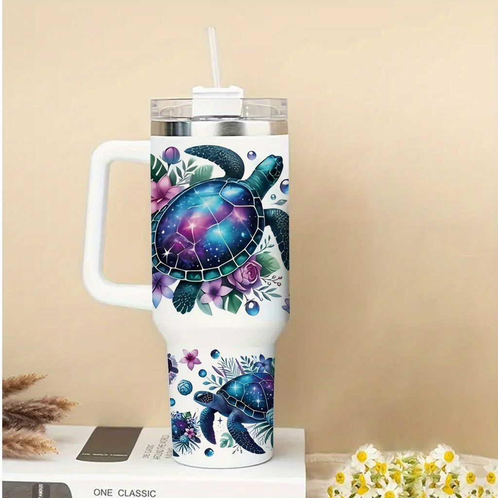 set 2 creative sea turtle pattern detachable cup stickers