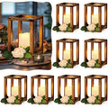 16pcs wooden candle lantern set   8 rustic wedding
