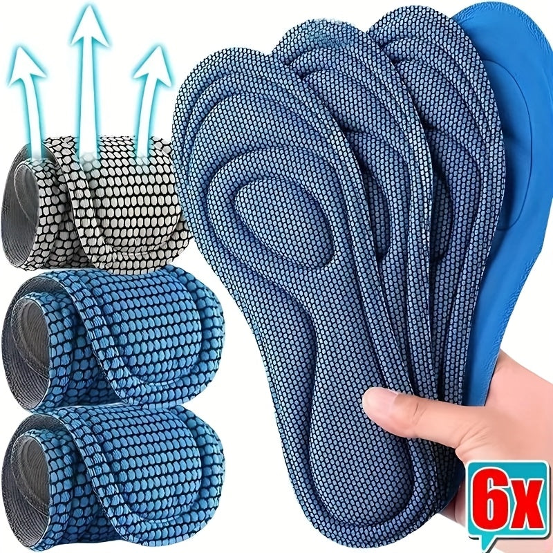 6pcs 5d memory foam insoles unisex shock absorption