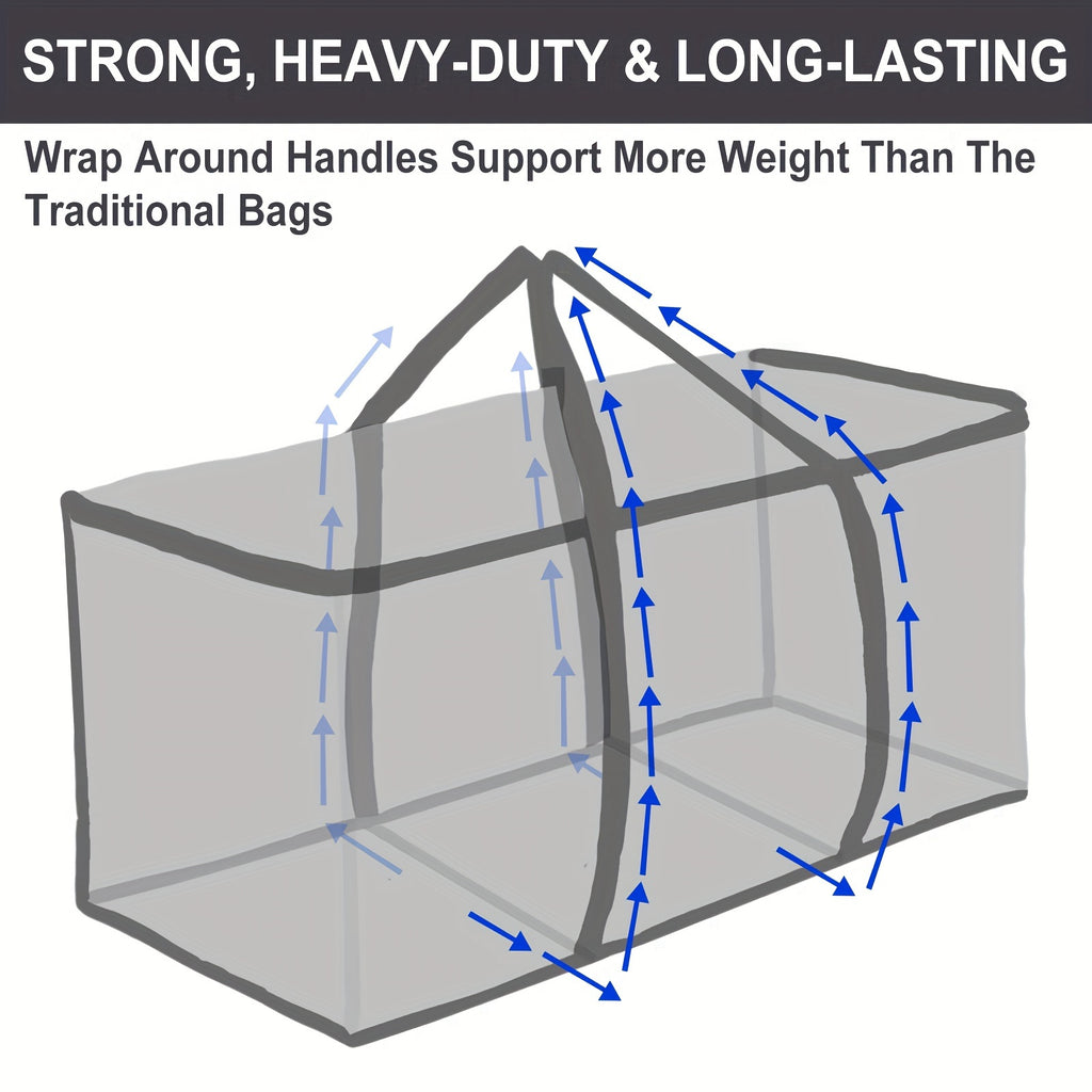 12pcs extra large moving bags zippers carrying handles heavy