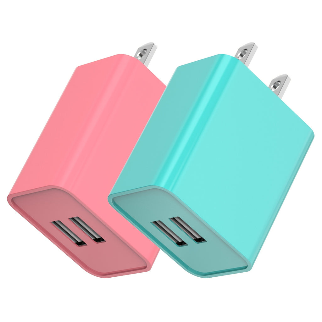 1   3 pack 4 pack 2 1a dual port usb charger block