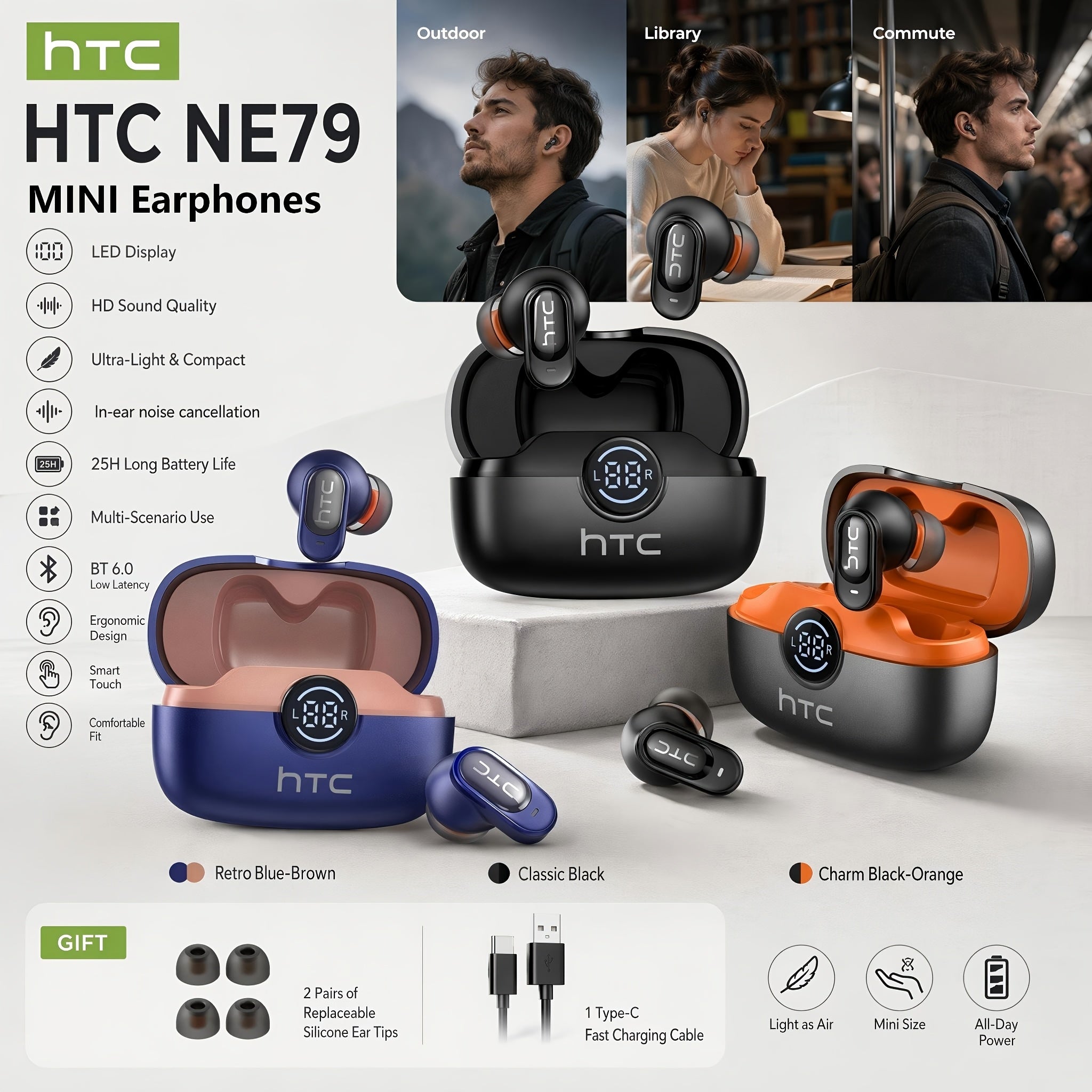 htc official flagship htc ne79 mini true wireless earbuds in