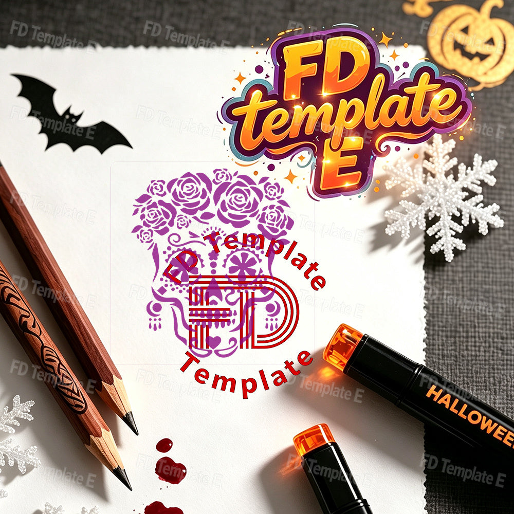 1pc reusable   skull template dia de los muertos
