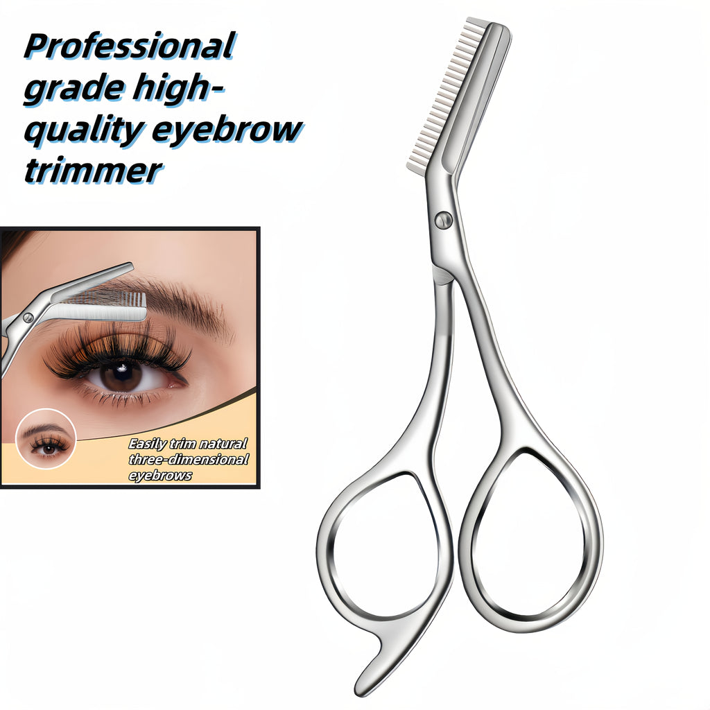 stainless steel eyebrow scissors built in brow comb 1pc