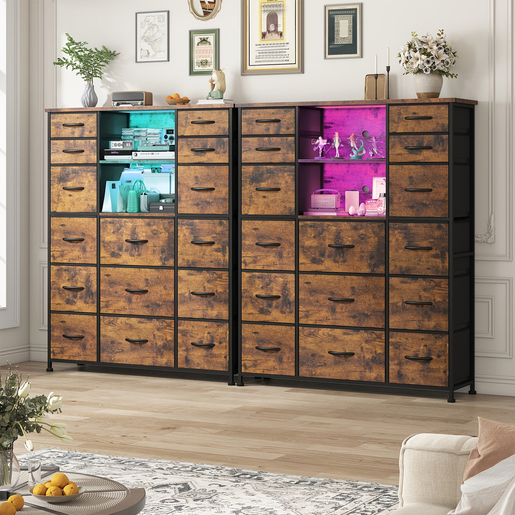 15 drawer tall dresser 20 color led lights bedroom