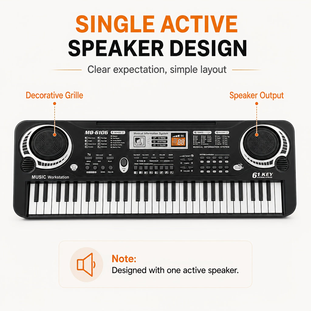 61 portable electronic keyboard 16 tones 10