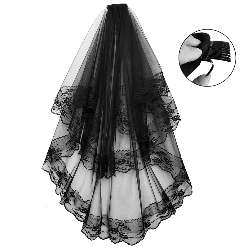 halloween influencer high aesthetic black white vintage lace