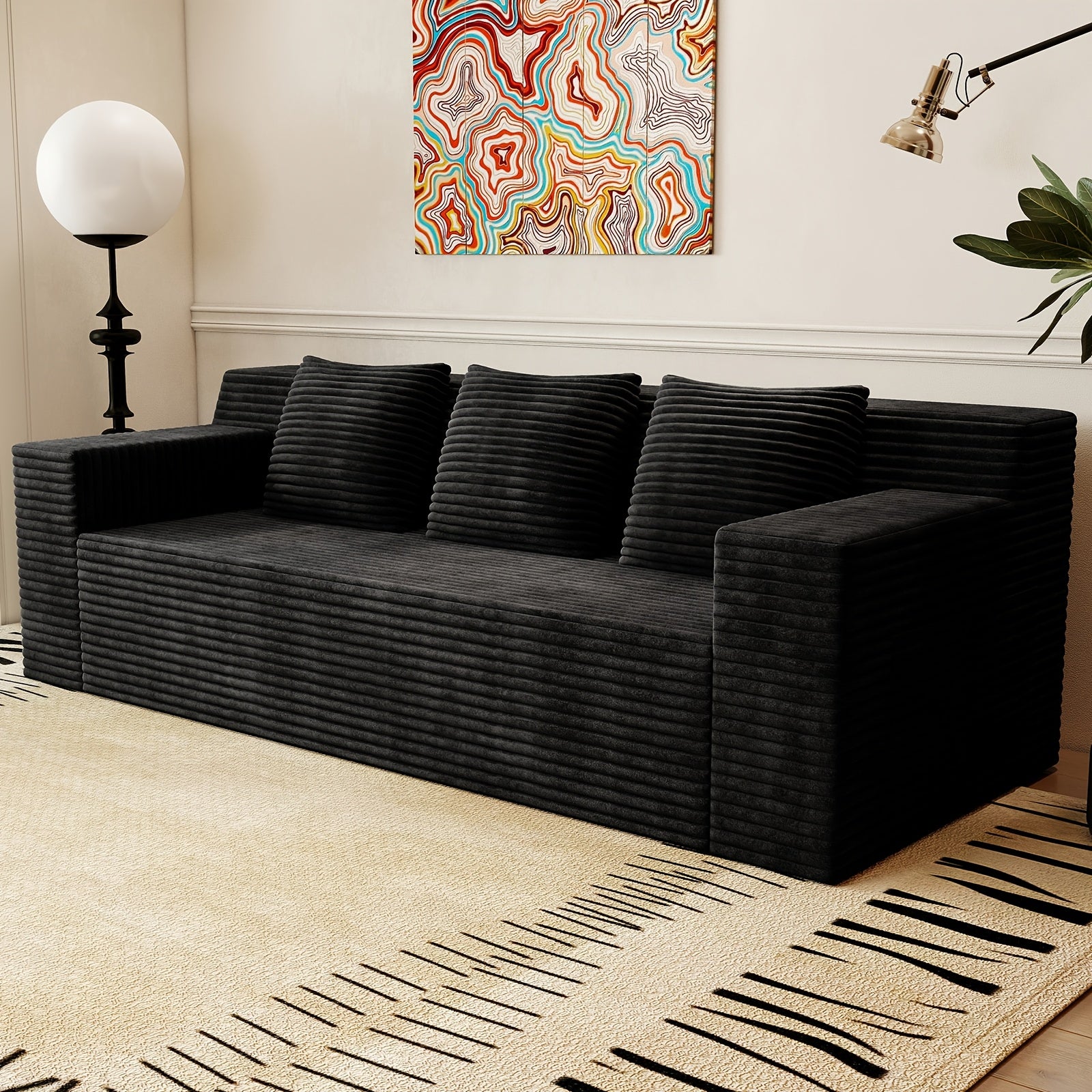 71 inch modern   no wooden frame living room sofa