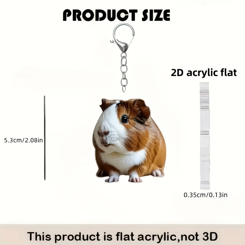 2d flat 1pc cute   guinea pig keychain fashionable 2d