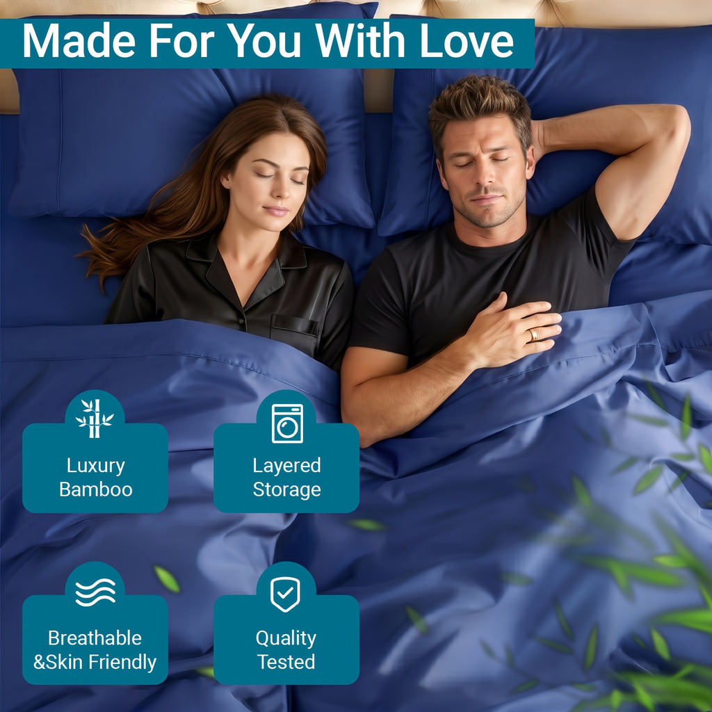 3 4pcs cooling bamboo bed sheet set 3000 tc extra deep