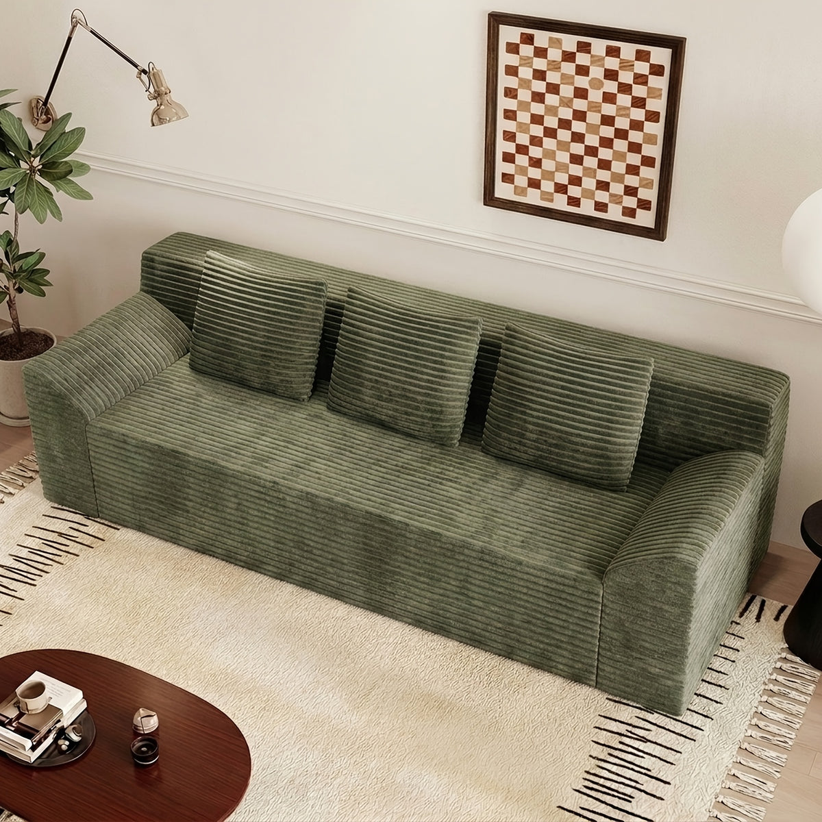 71 inch modern   no wooden frame living room sofa
