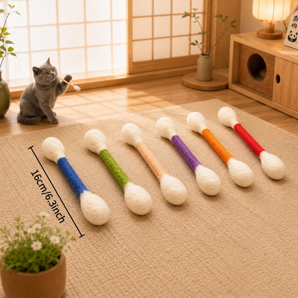 4pcs set large cat teaser wands in random colors swab shape