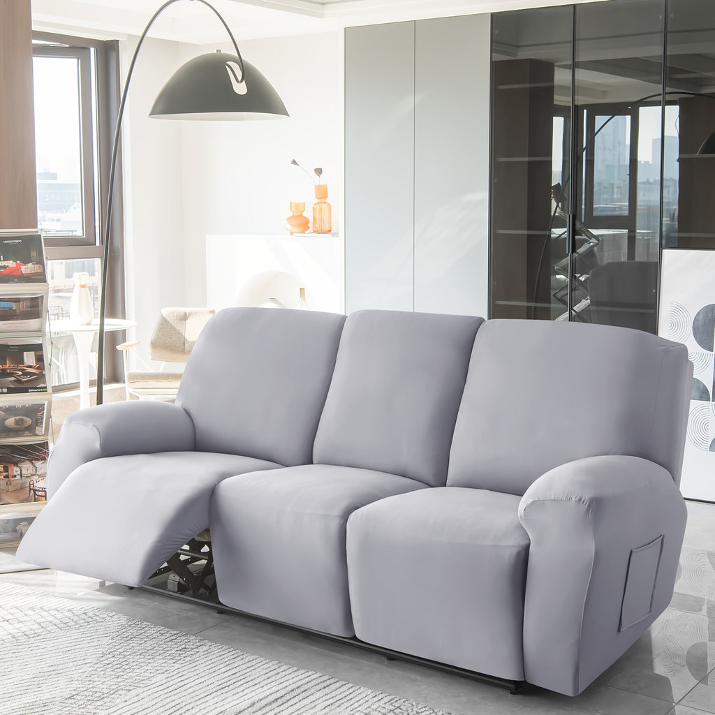 1 2 3 seater fiber fabric recliner sofa cover segmented