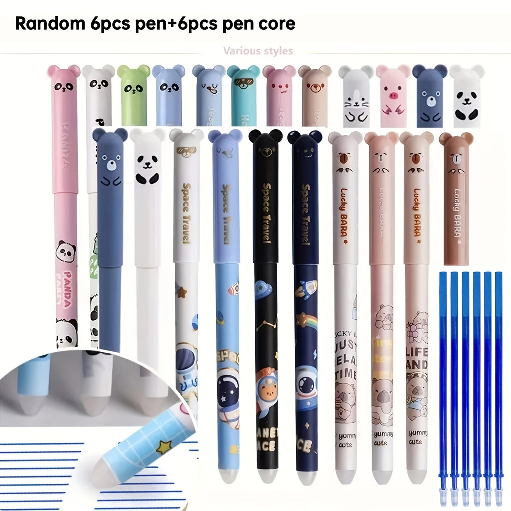 random 12pcs animal shaped erasable gel pen set 0 5mm fine