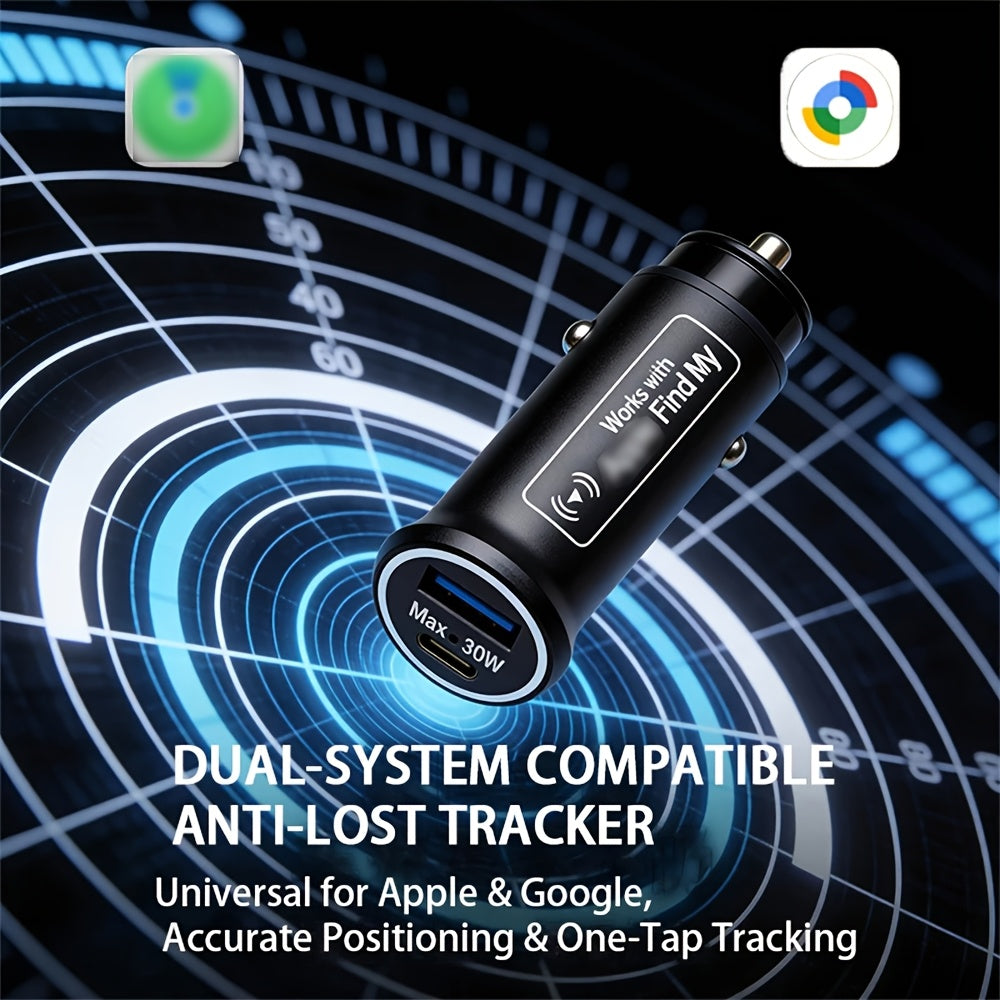 30w car charger gps   usb type c continuous tracking