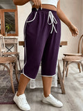 plus size y casual color block capri pants lounge pants temu