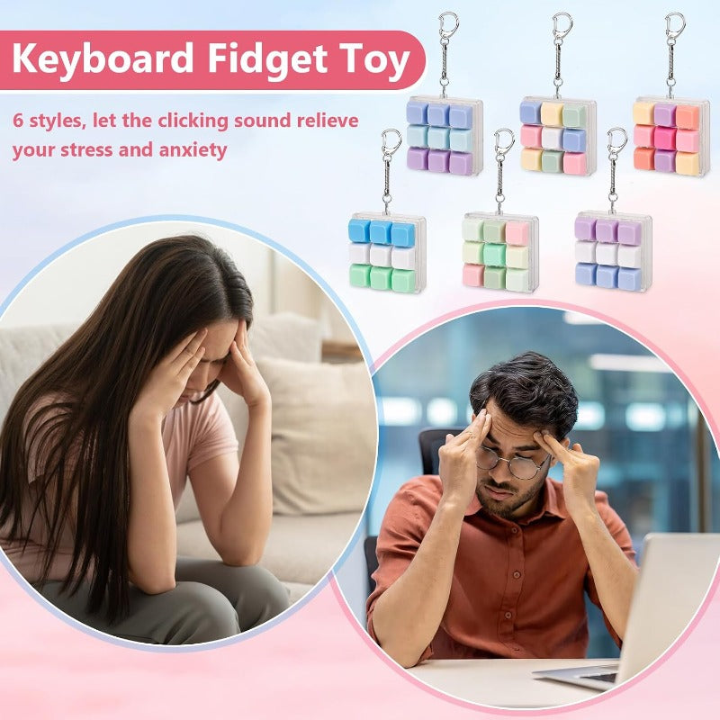 random color 9 key thumb piano keychain compact elegant