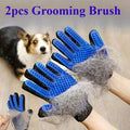 2pcs pet grooming gloves silicone hair removal massage