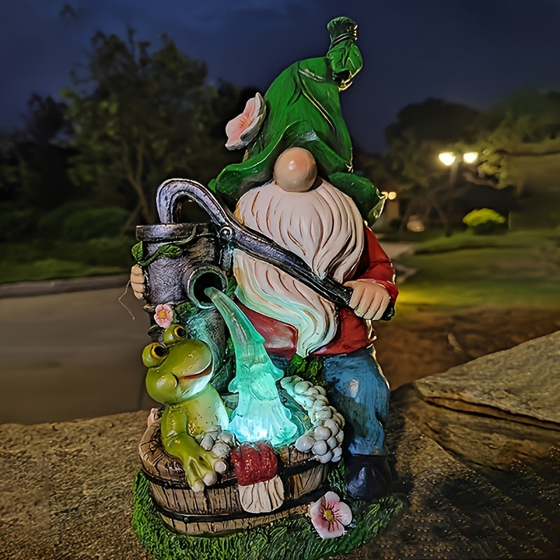 outdoor garden solar resin statue decorative light garden