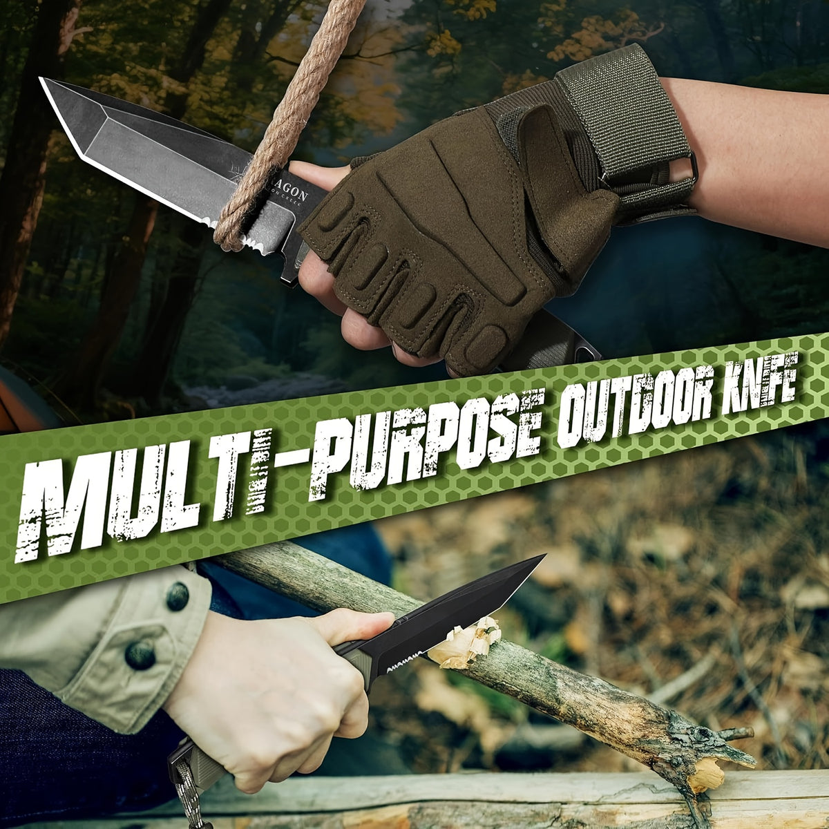 fixed blade knife sharp outdoor knife   sheath camping