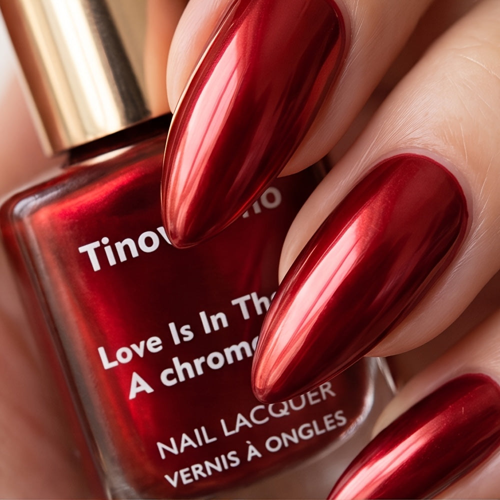 tinovo   metallic burgundy nail polish 12ml natural quick