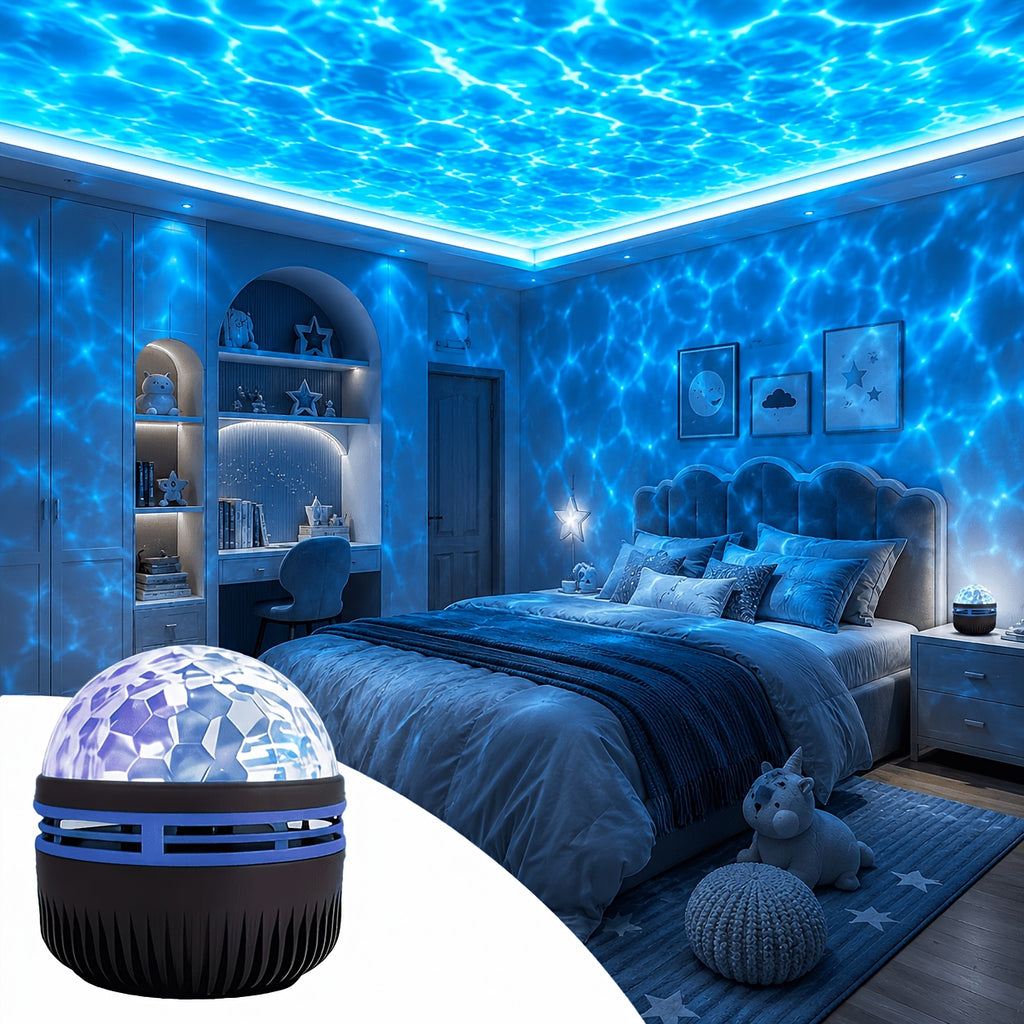 16 color adjustable starry sky projection wave night light