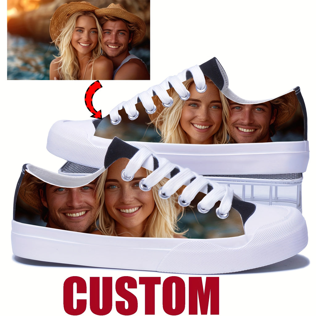 custom photo image text name white low top white high top