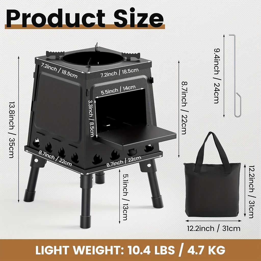 portable wood burning camp stove heavy duty outdoor campfire