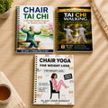 3pcs set tai   seated exercise chair yoga guide books