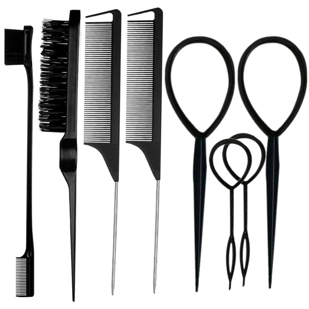 8pcs hair brush set 4pcs topsy hair tail tools 1pc bristle