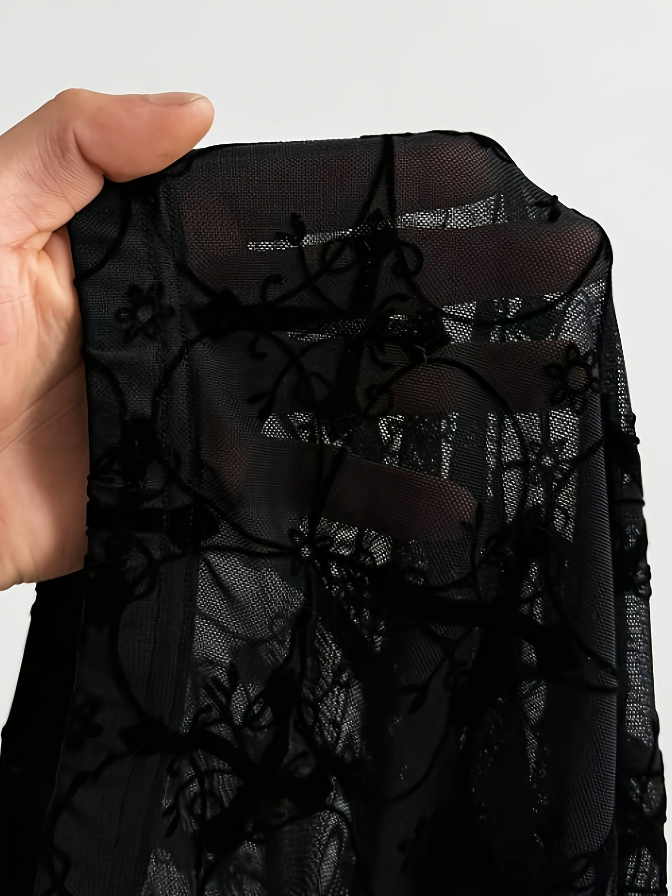 womens   shaped velvet mesh sheer leggings