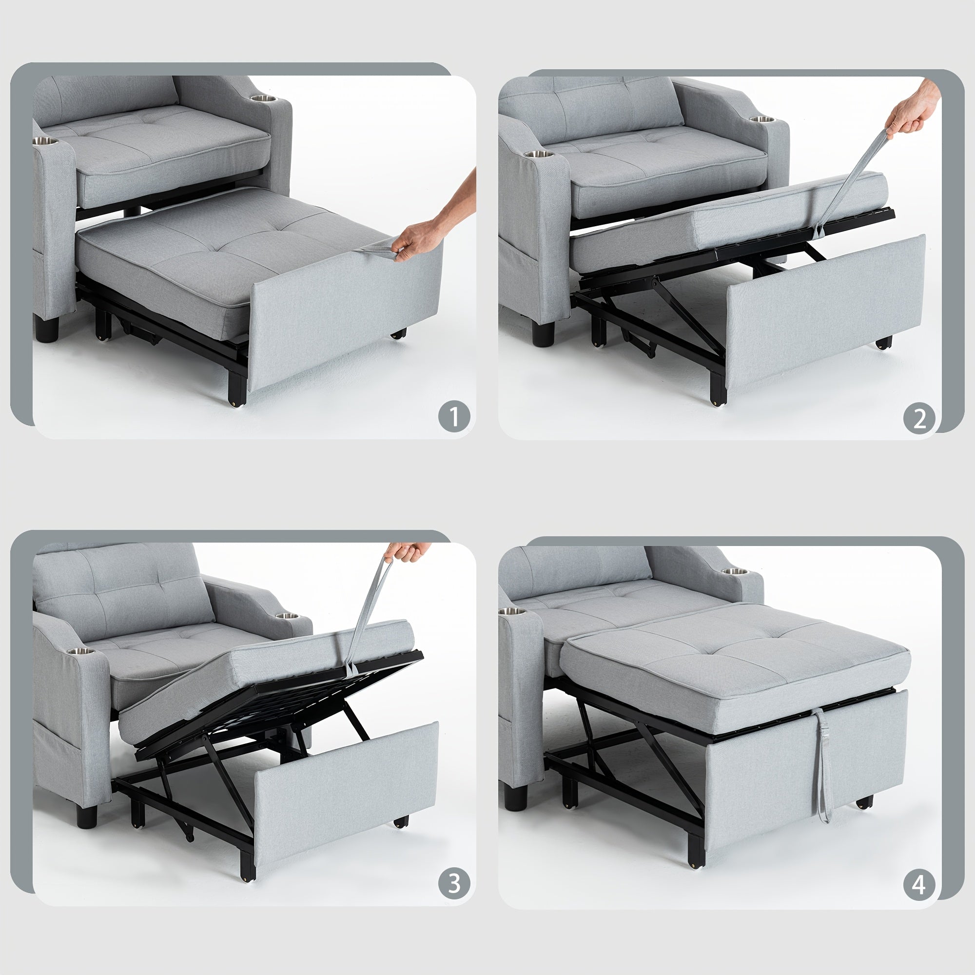 3 in 1 folding sofa bed convertible sleeper chair bed space