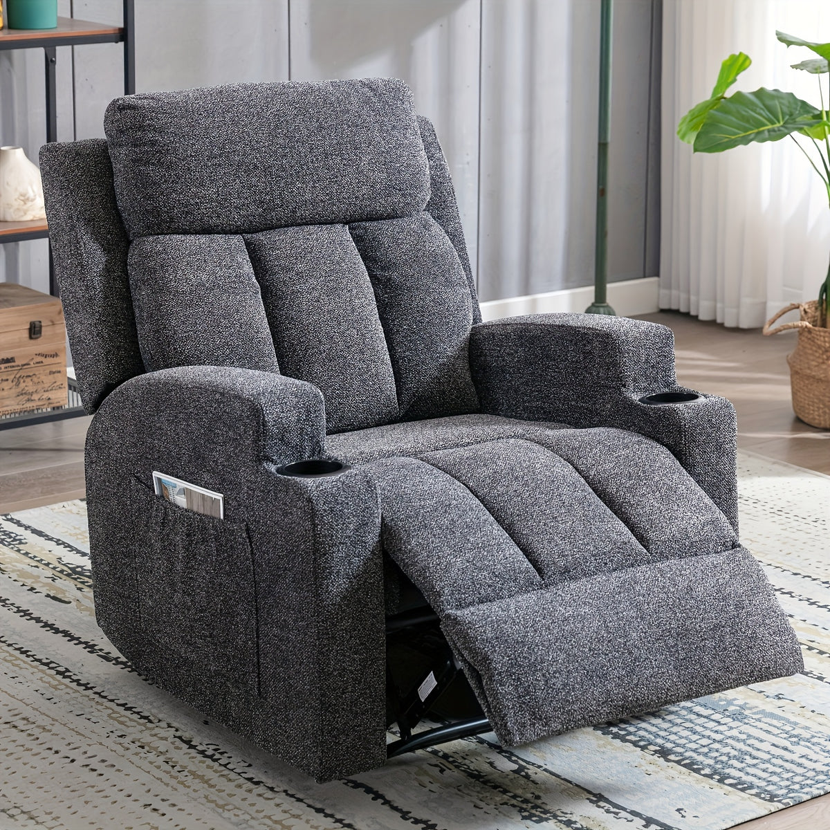 manual recliner chair massage heat ergonomic