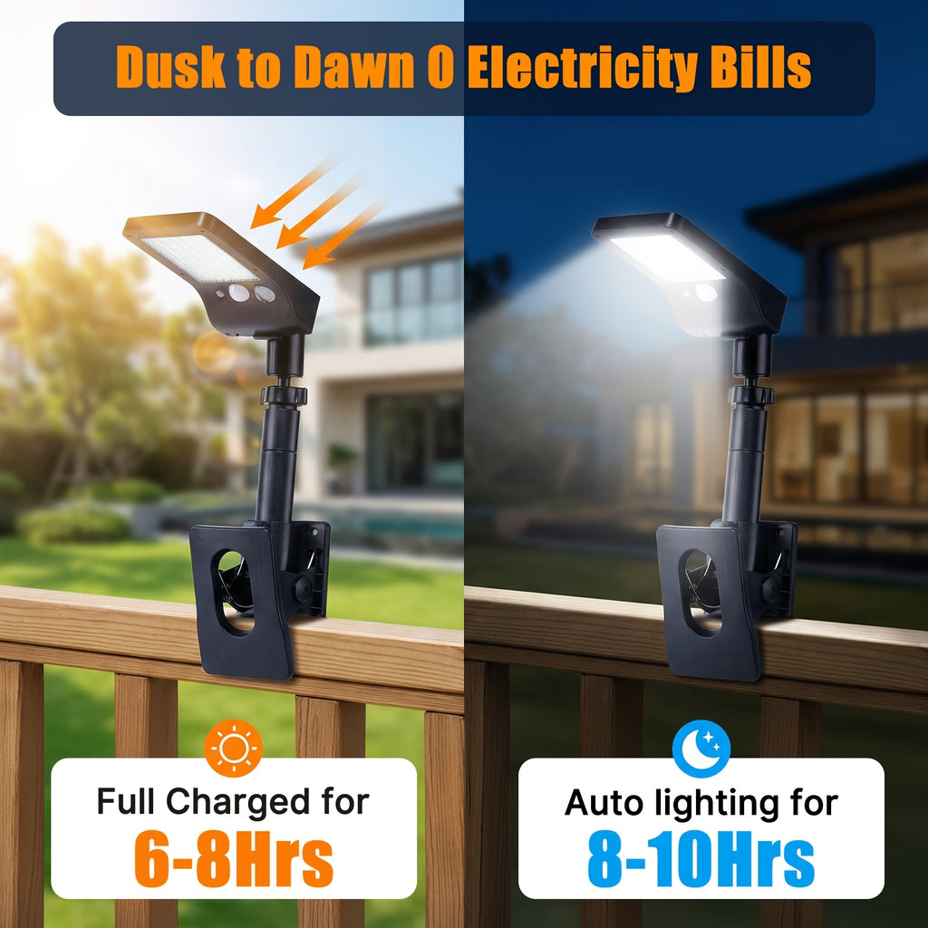 2pcs clip solar street lights solar wall lamp outdoor