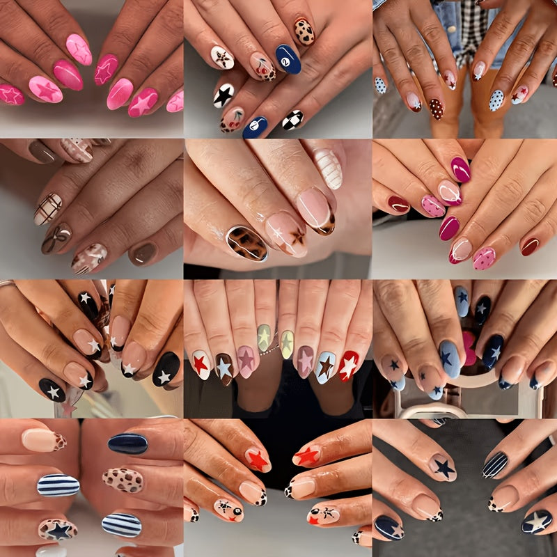 288pcs short oval y2k spicy press     shaped