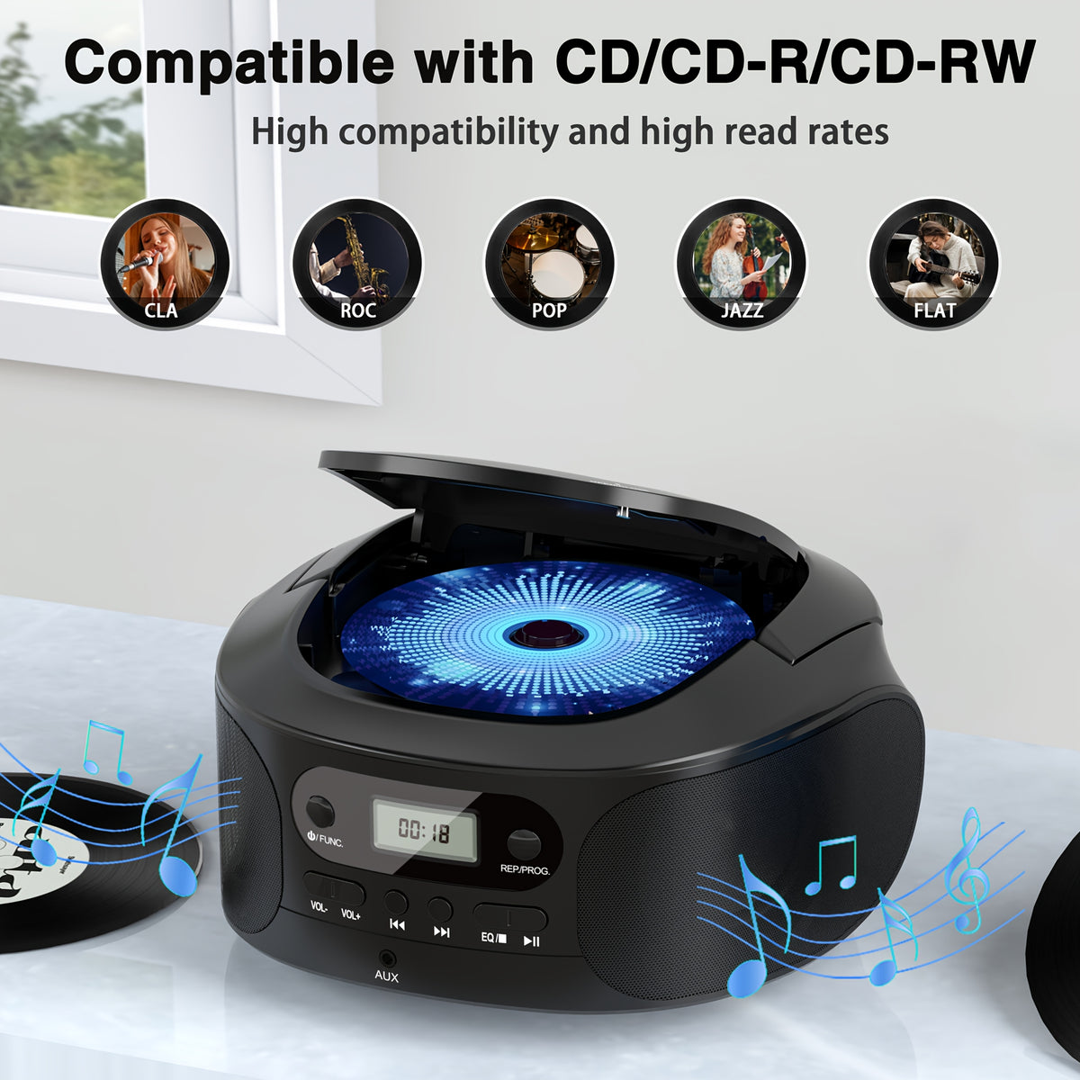 portable cd player boombox cd cd r cd rw compatible
