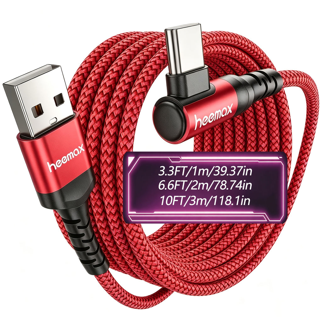 90 degree usb c charging cable 3a fast charging right angle