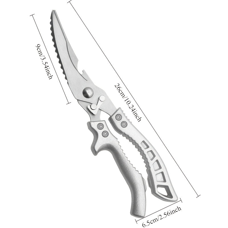 multi purpose carbon steel kitchen scissors ergonomic grip