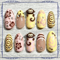 60pcs almond shape cute 3d   press nails sweet