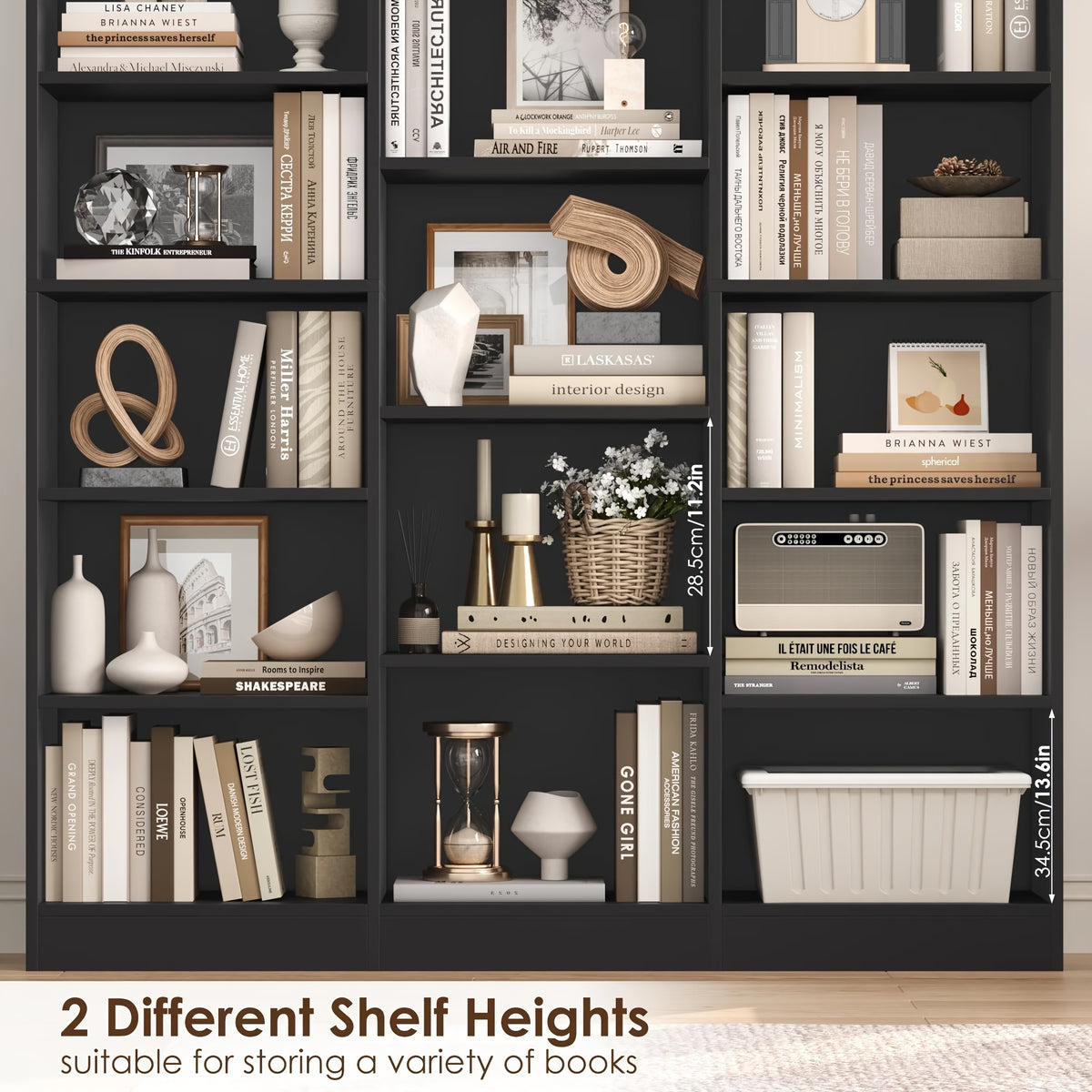 fultru triple wide bookshelf 6 tier large bookshelf bookcase