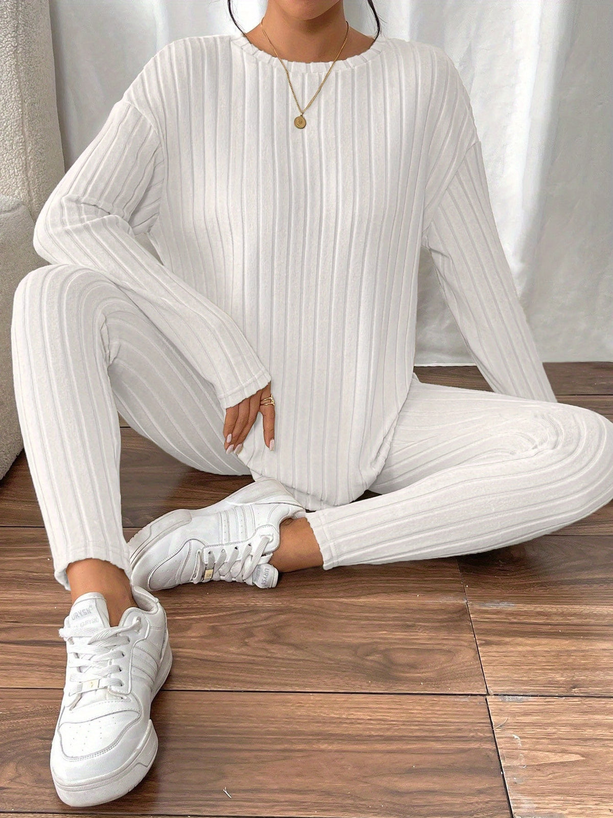 fashion womens commuter ribbed soft casual spring autumn