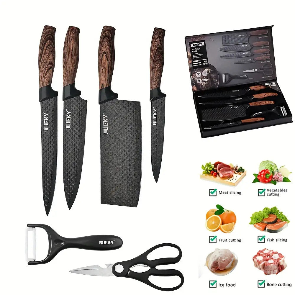 6pcs kitchen knife combo set vegetable knife slicing knife