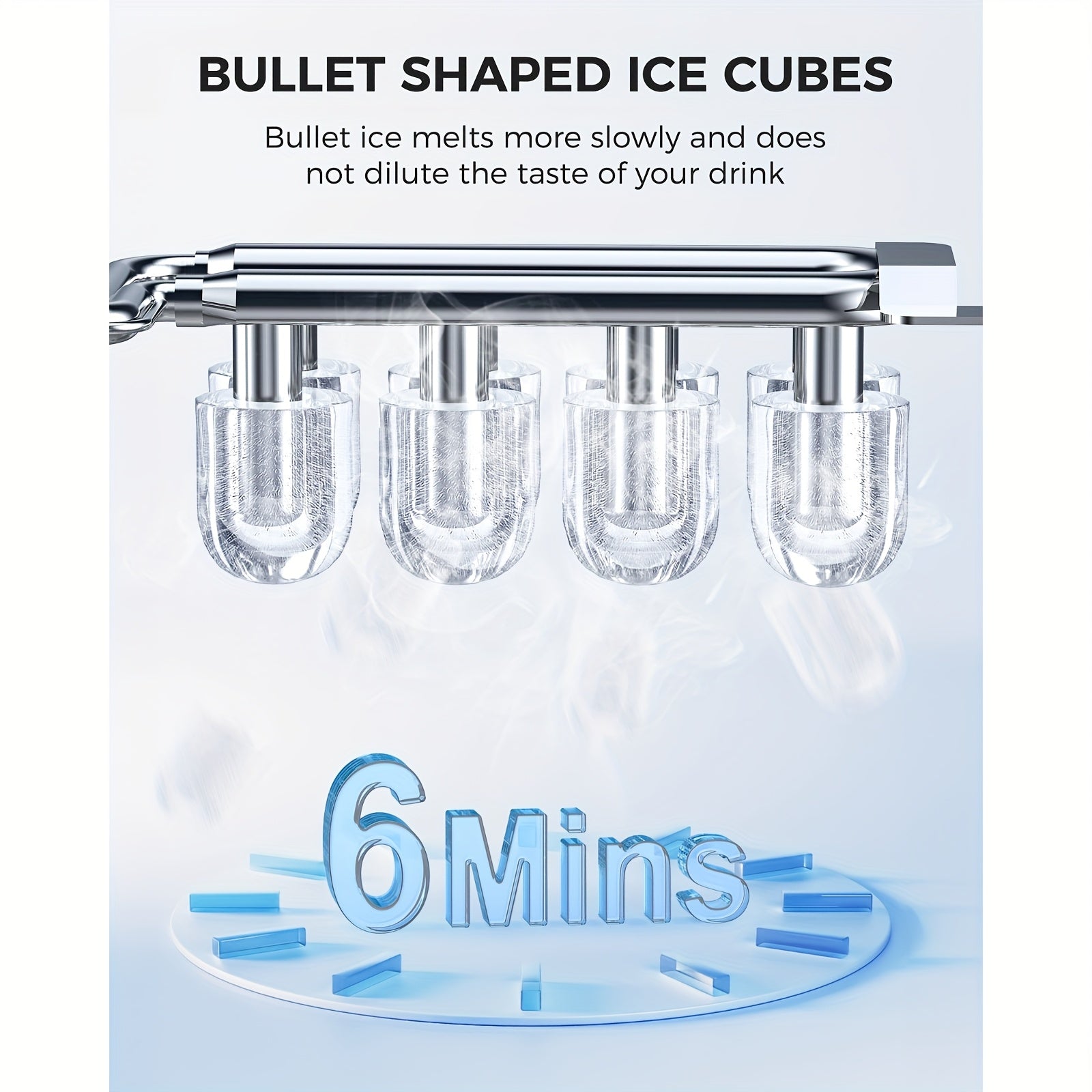 ice maker machine 8 ice cubes in 6   26lb day ice 2 sizes
