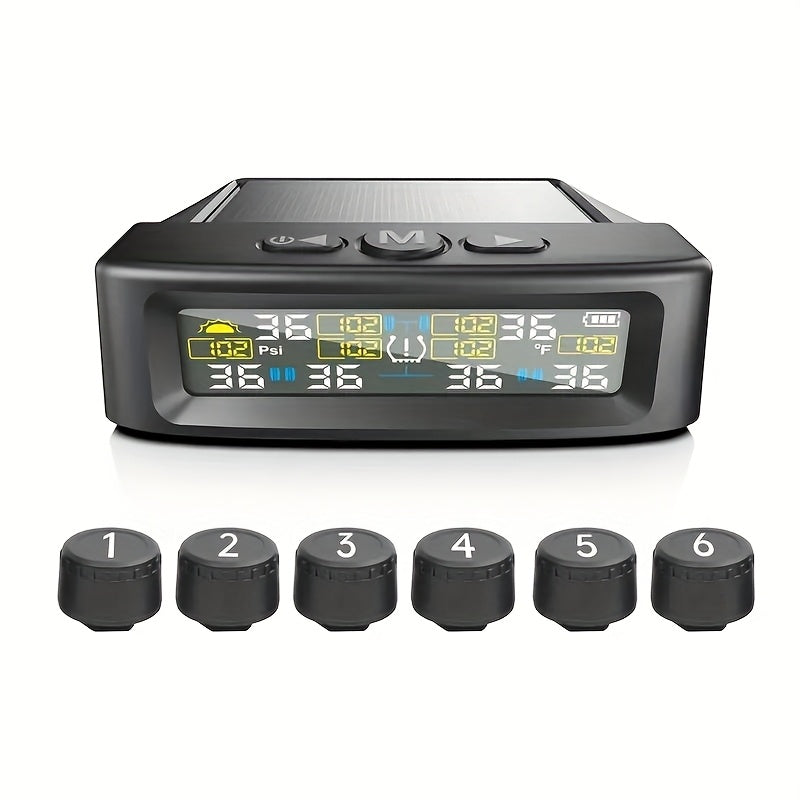 6 wheel tire pressure monitoring system solar charging tire