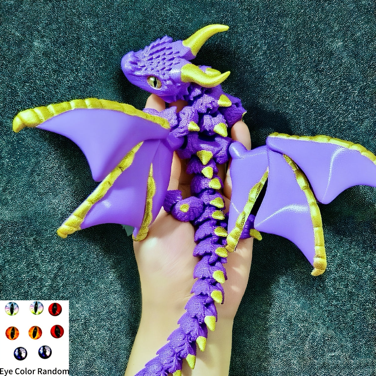 3d printed dual horned dragon statue flexi wings