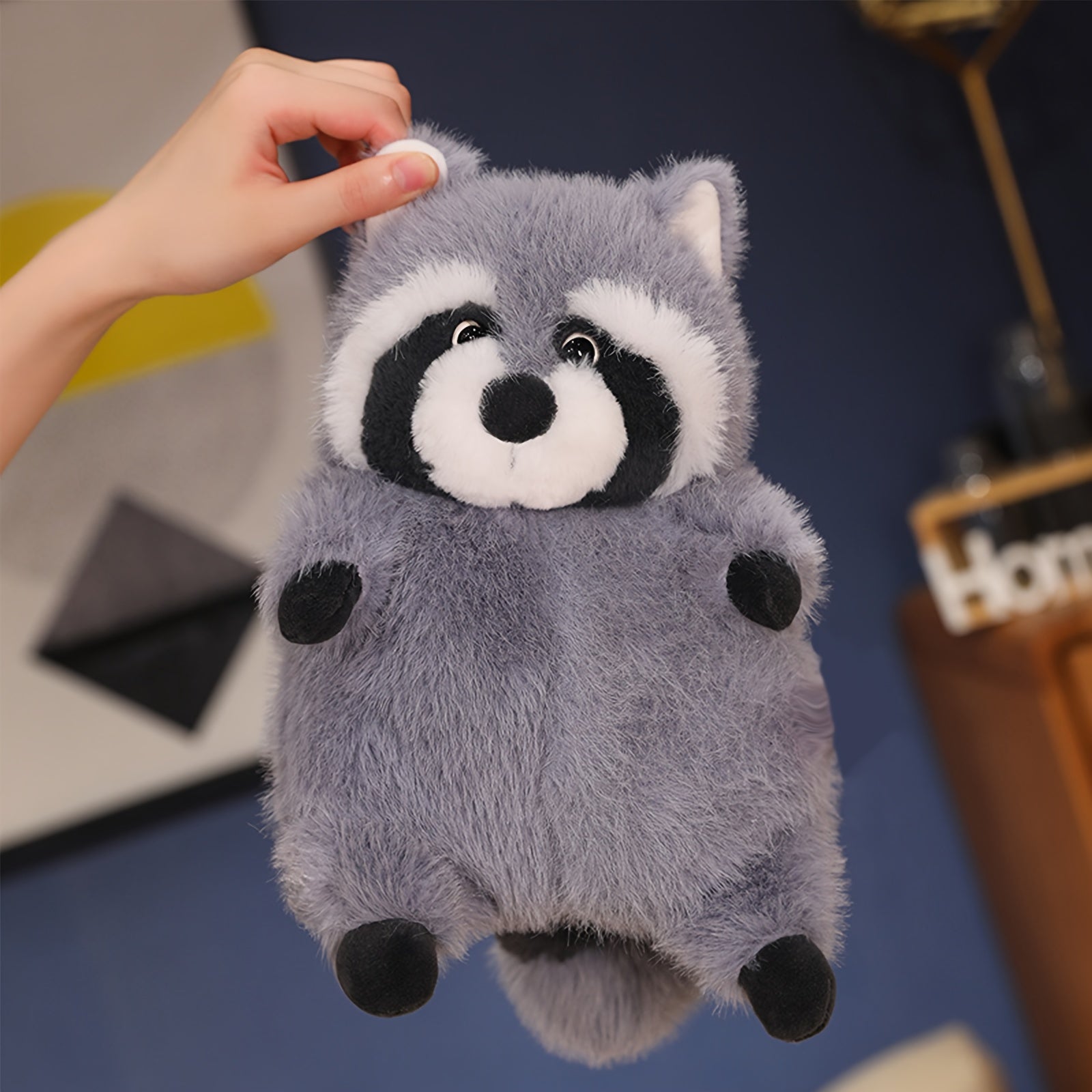 cute raccoon stuffed animal plushie gray raccoon plush toy