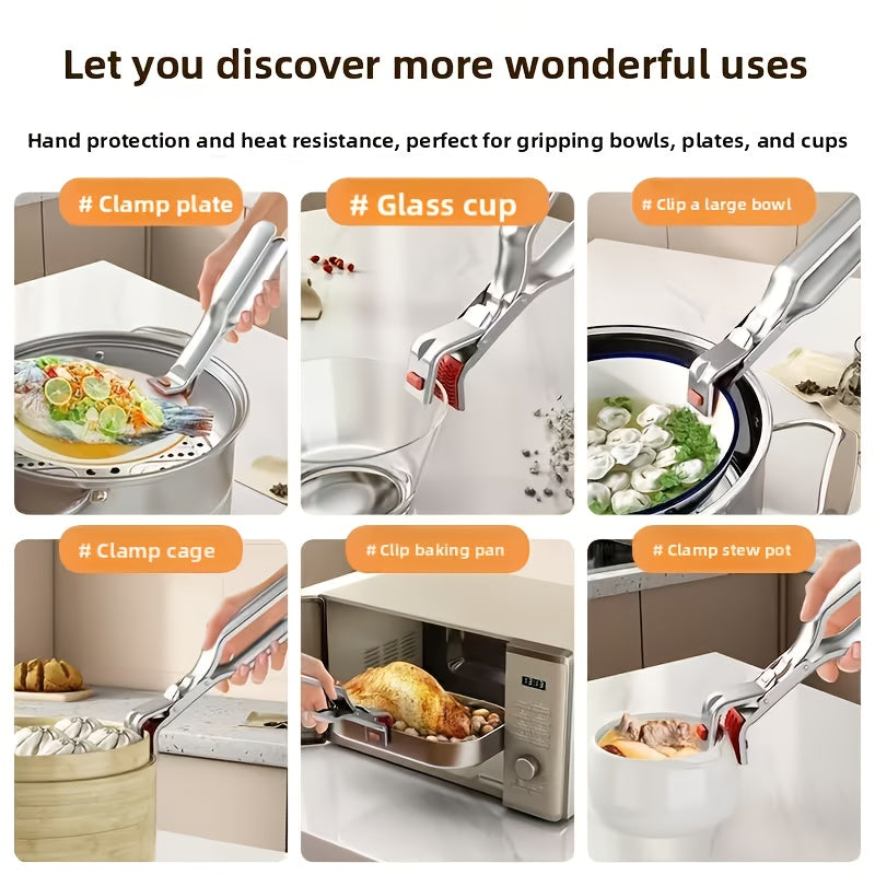 stainless steel anti scalding clip kitchen bowl lifter