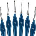 6pcs miniature paint brush set   5 0 3 0 tip triangular